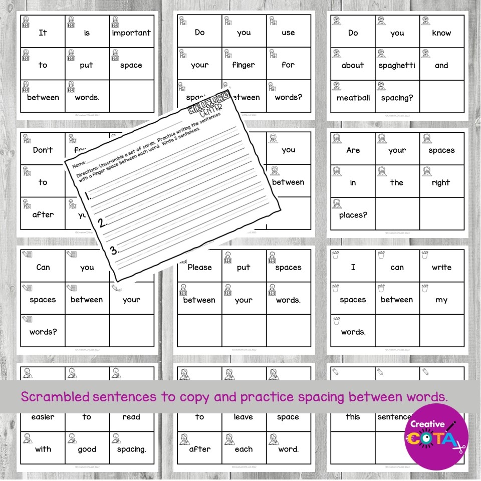 Handwriting Spacing Between Words Your Therapy Source