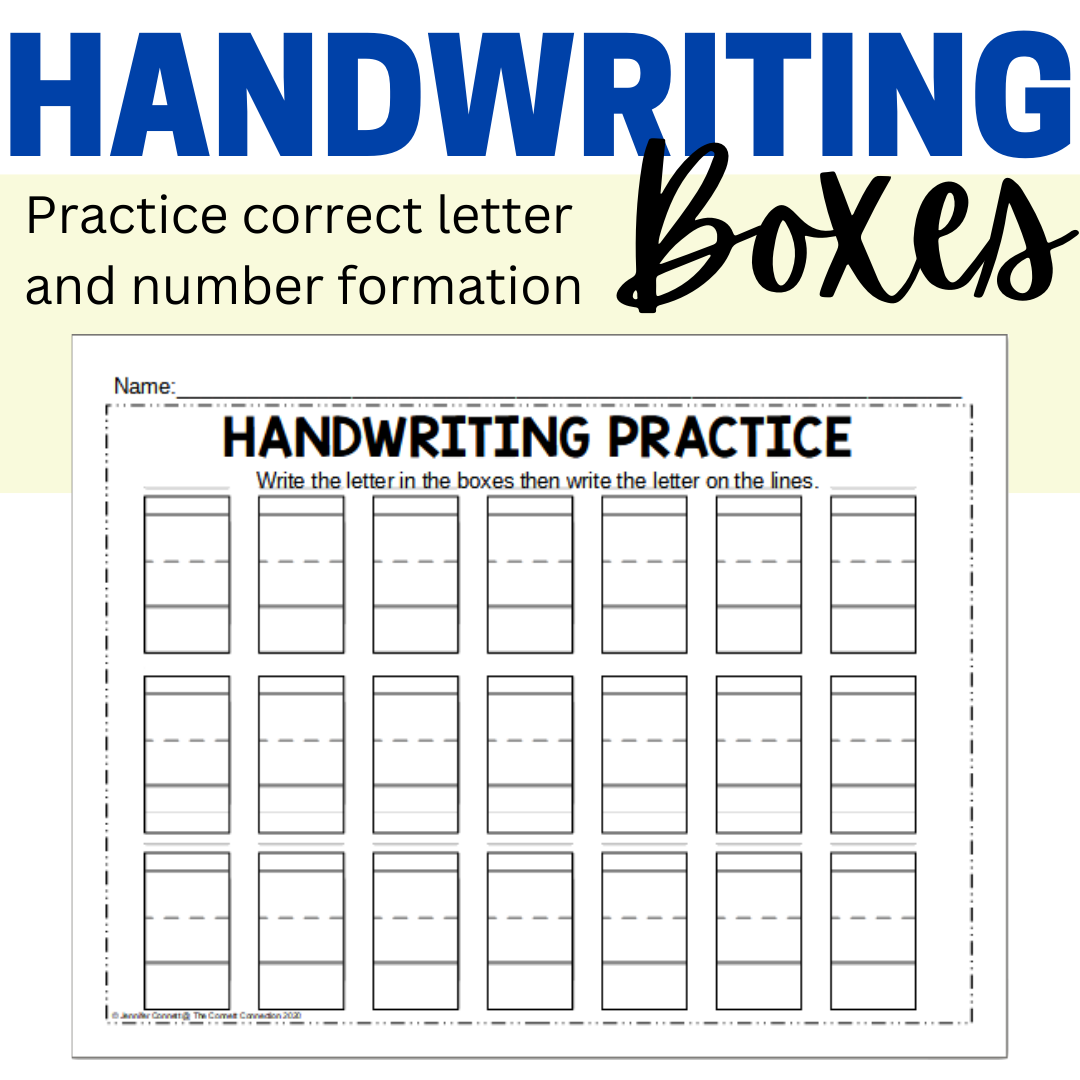 Handwriting Worksheets With Boxes Freebie Classful
