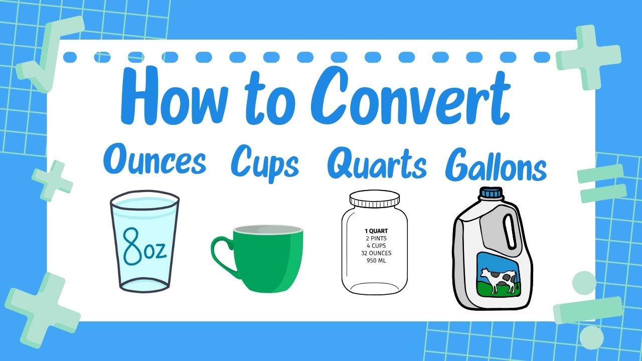 How To Convert Ounces To Cups Pints To Cups Quarts To Gallons YouTube