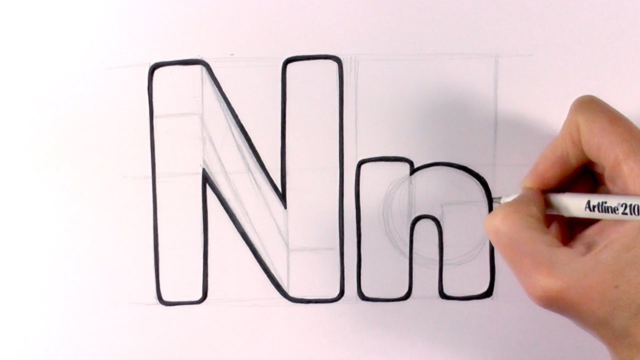 How To Draw A Cartoon Letter N And N YouTube