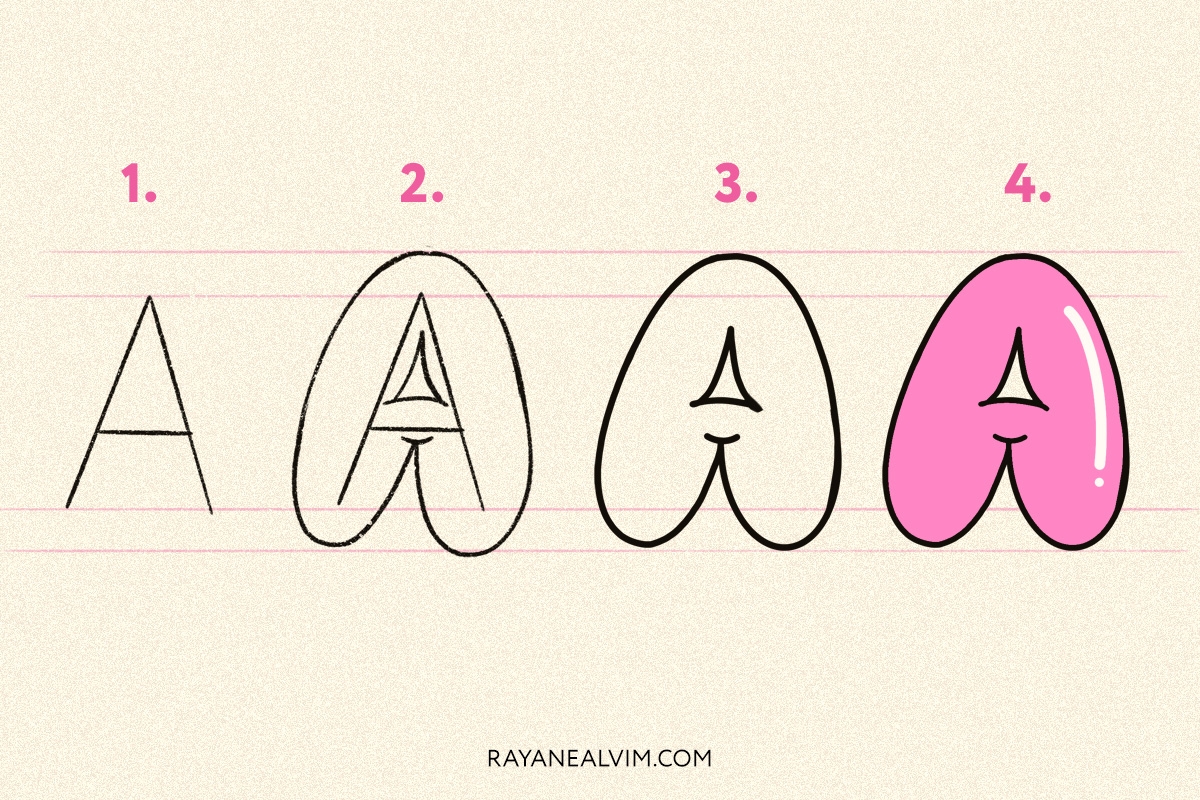 How To Draw Bubble Letters Step By Step Guide FREE Workbook 