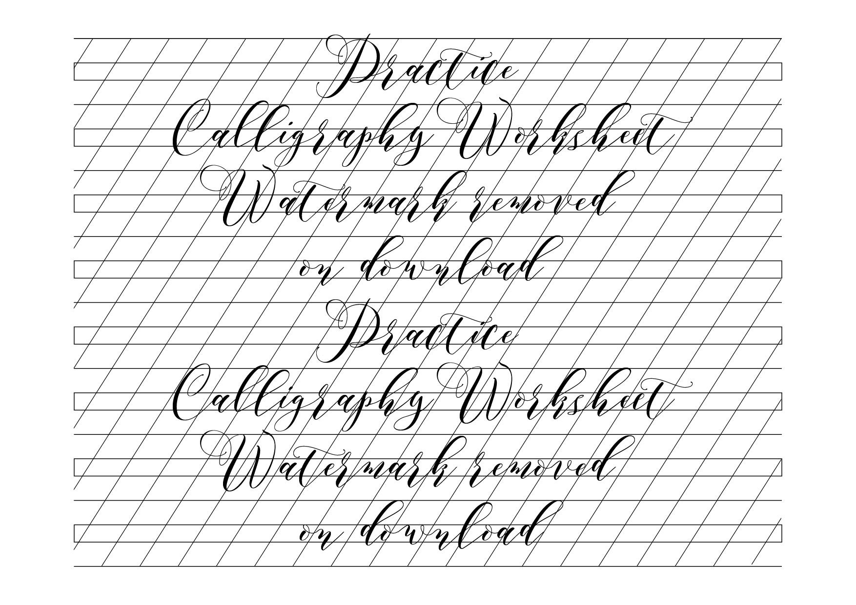 Italic Calligraphy Practice Template A4 Handwriting Guide PDF JPG Etsy