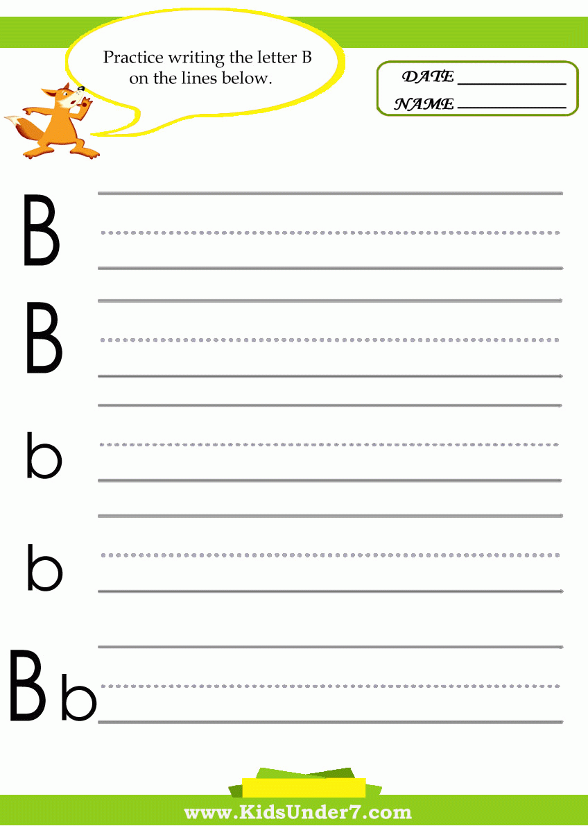 Kids Under 7 Letter B Practice Writing Worksheet Worksheets Library