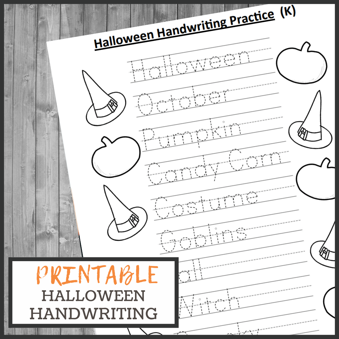 Kindergarten Halloween Handwriting Practice 3 Boys And A Dog
