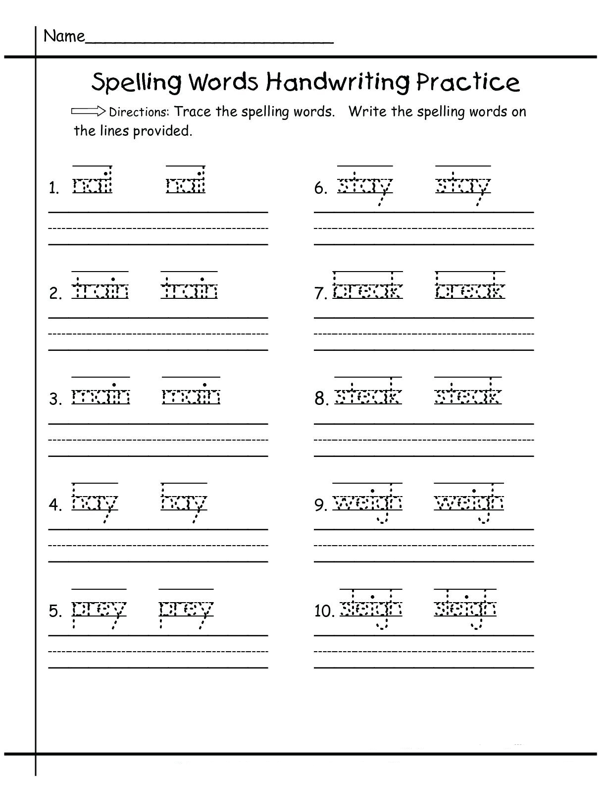 handwriting writing worksheets for kindergarten