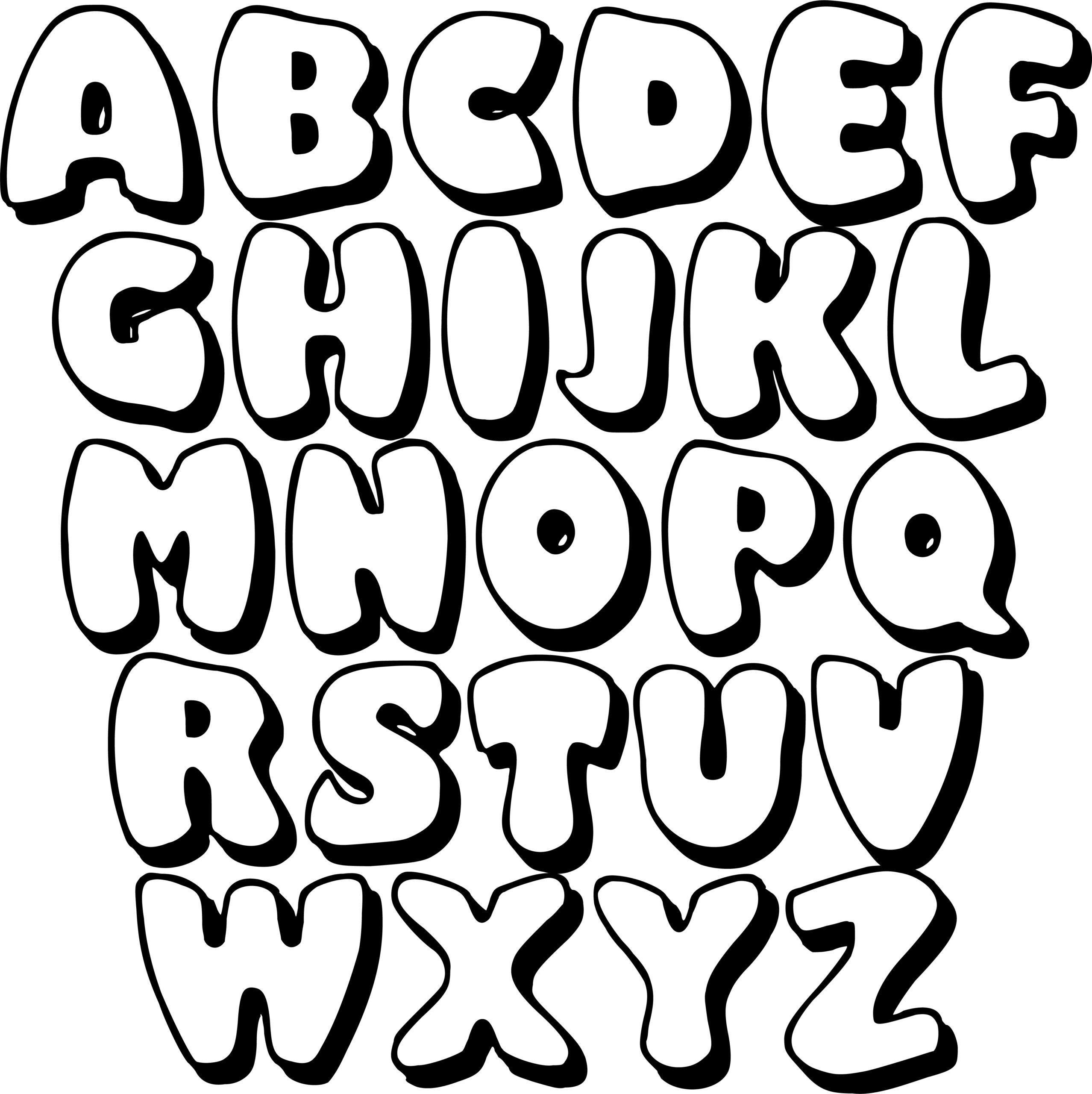 Large Bubble Letters M 10 Free PDF Printables Printablee