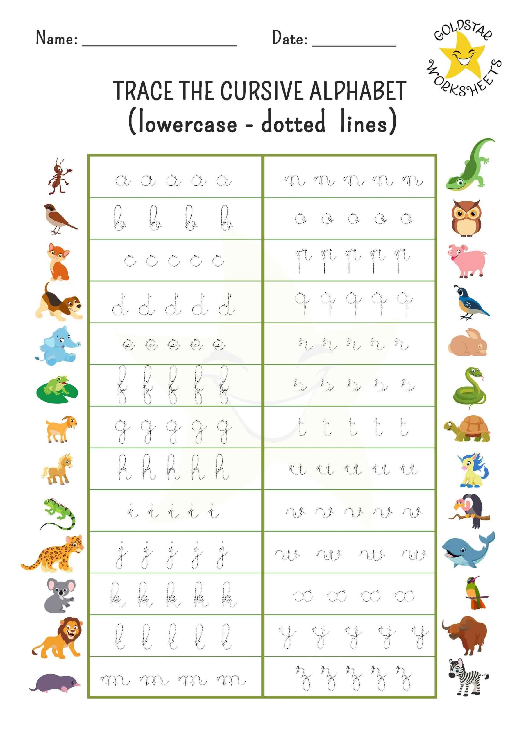 Learn Flowing Lowercase Cursive With Fun Tracing Sheets