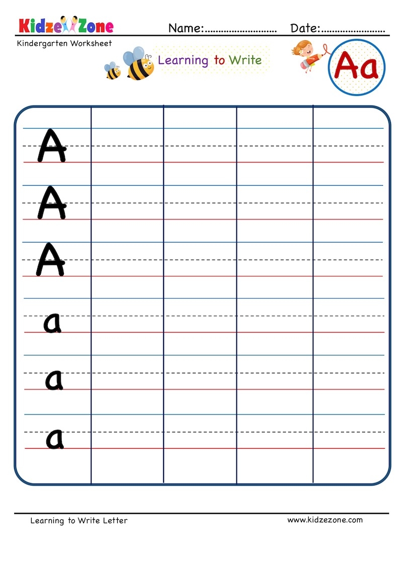 Letter A Worksheet Practice Writing The Letter A