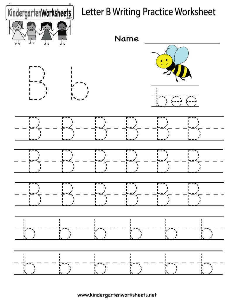 Letter B Writing Practice Worksheet