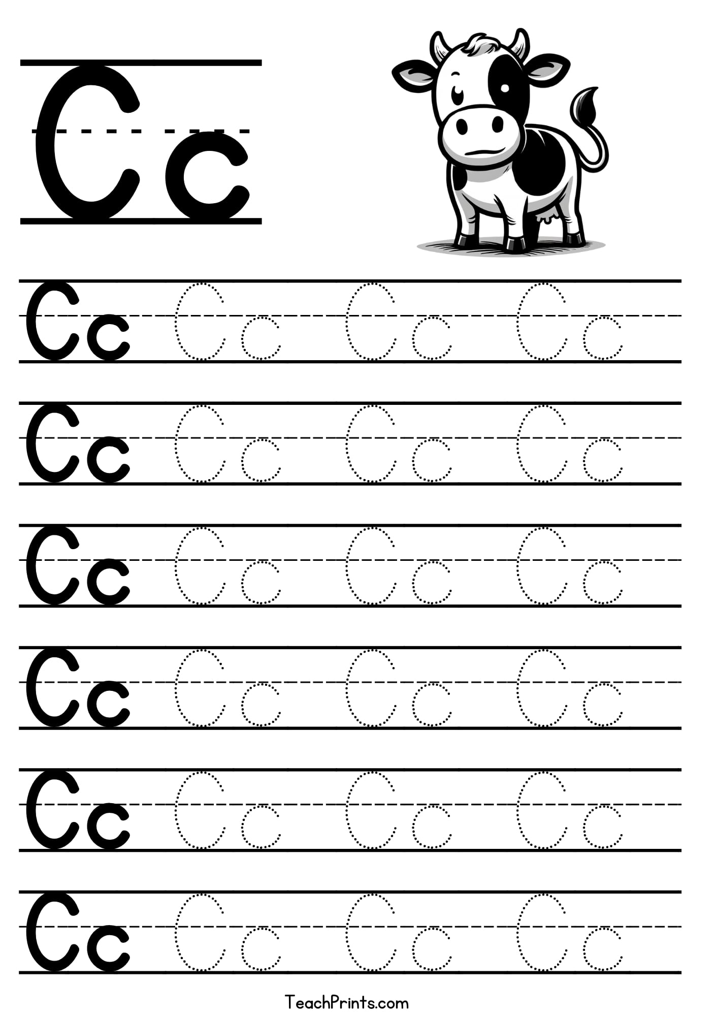 letter c handwriting worksheet