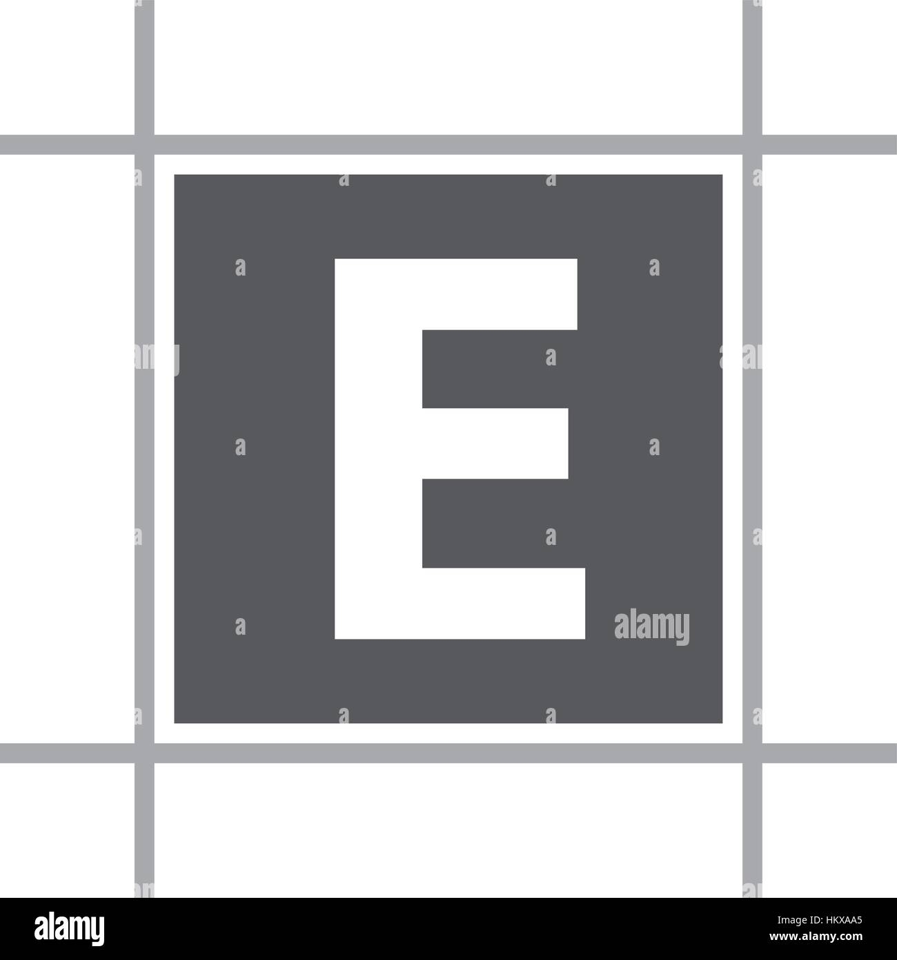 Letter E In Box Stock Vector Image Art Alamy
