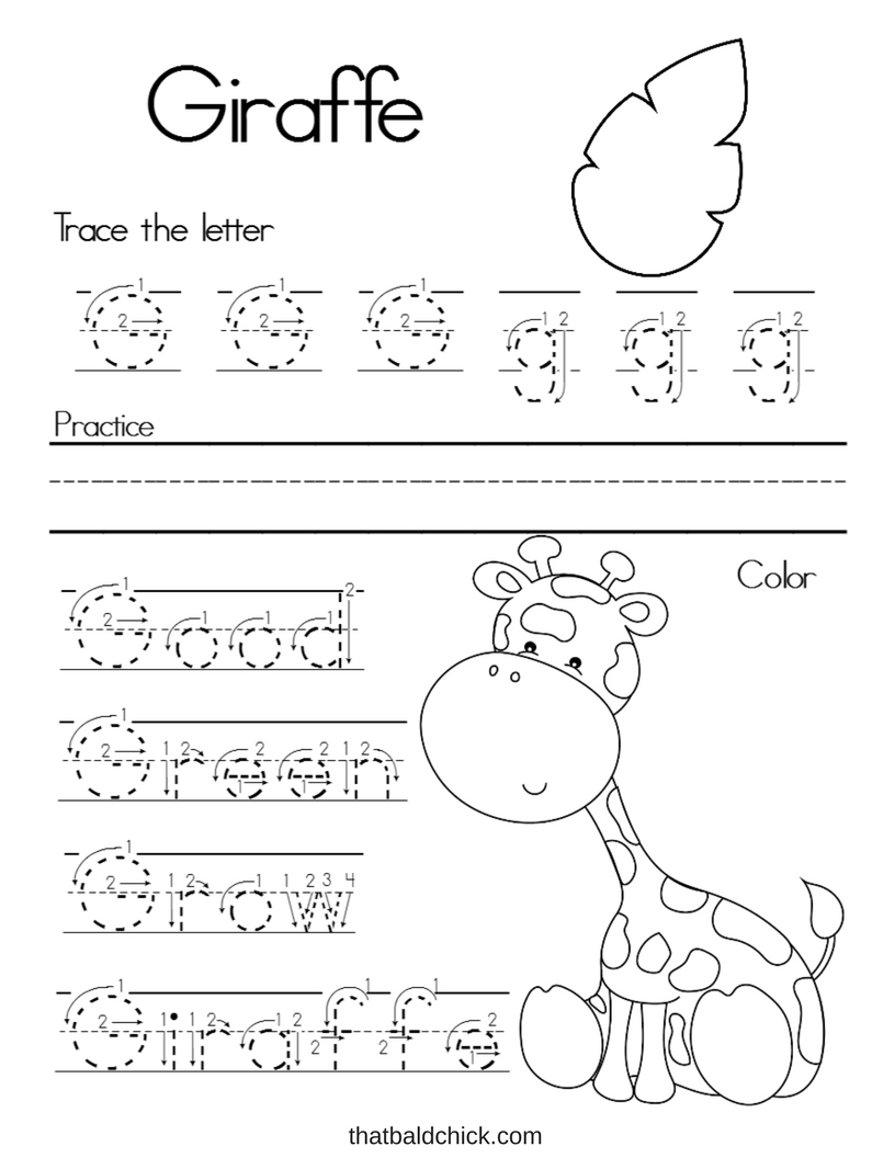 Letter G Alphabet Writing Practice