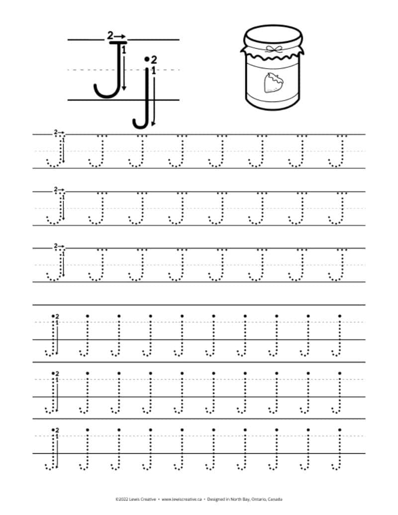 Letter J Practice Worksheets Lewis Creative