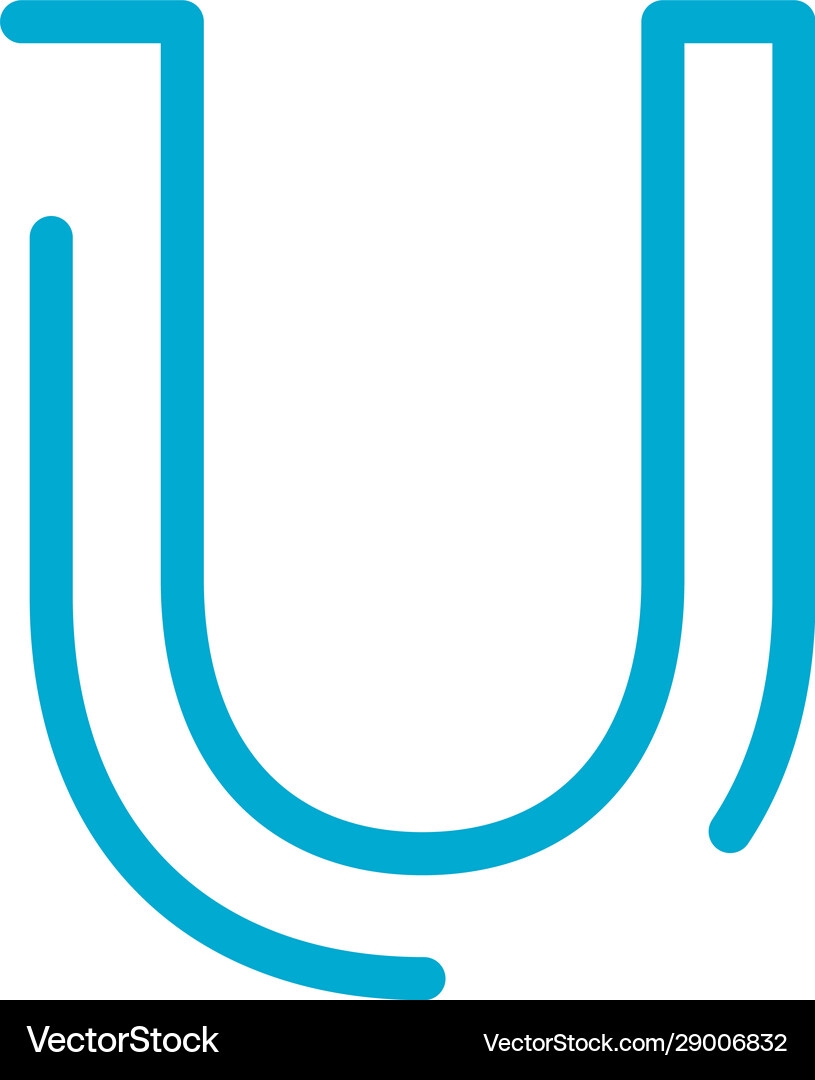 Linear Geometric Outline Alphabet Letter U Simple Royalty Free Vector VectorStock