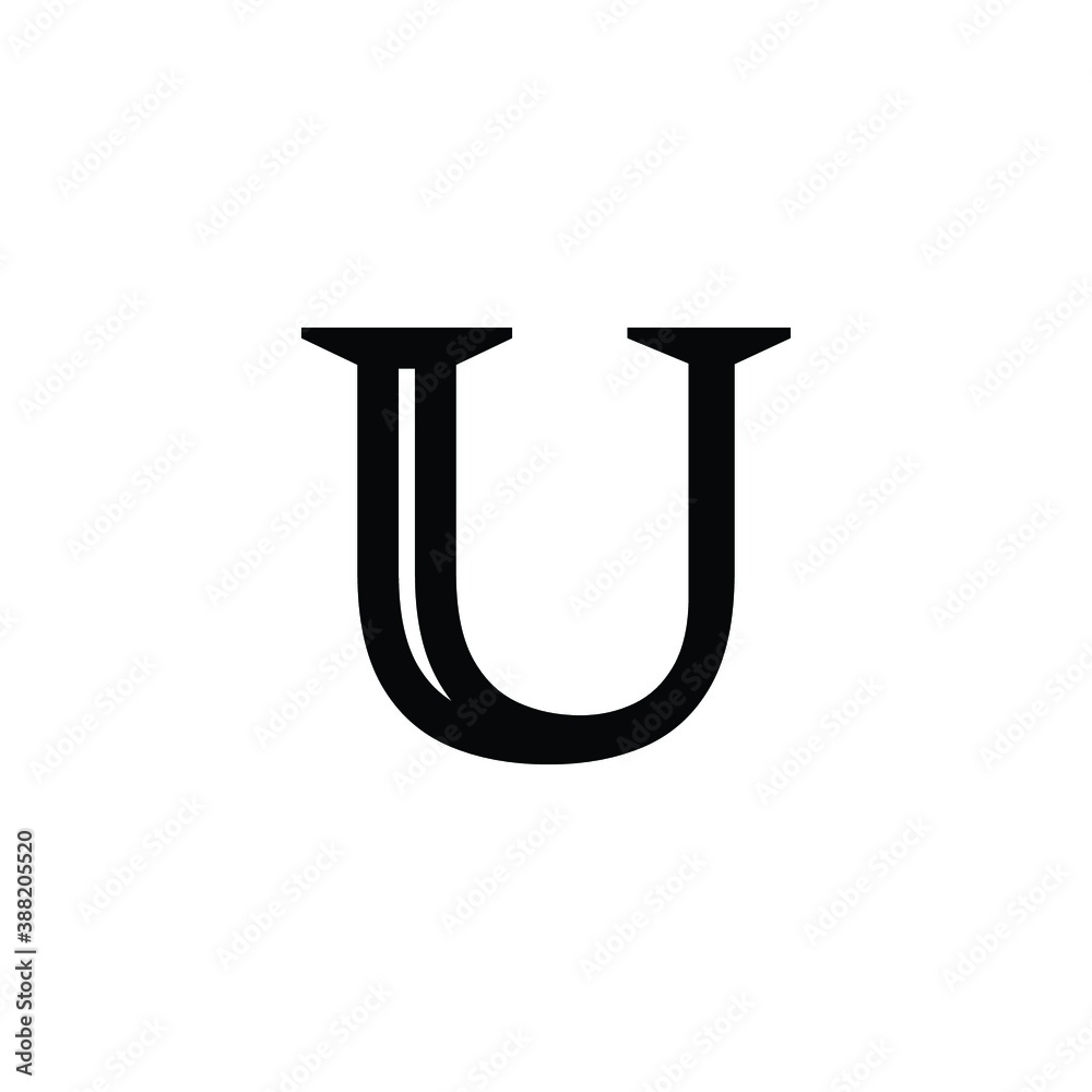 Logo Letter U Monogram In Outline Style Stock Vector Adobe Stock