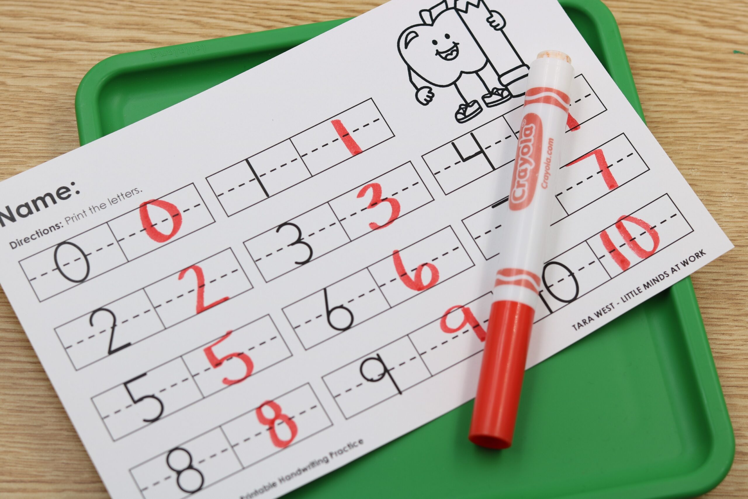 Math Numbers Handwriting Practice Sheets Free Printable Number Formation Pages For Early Learners Little Minds At Work