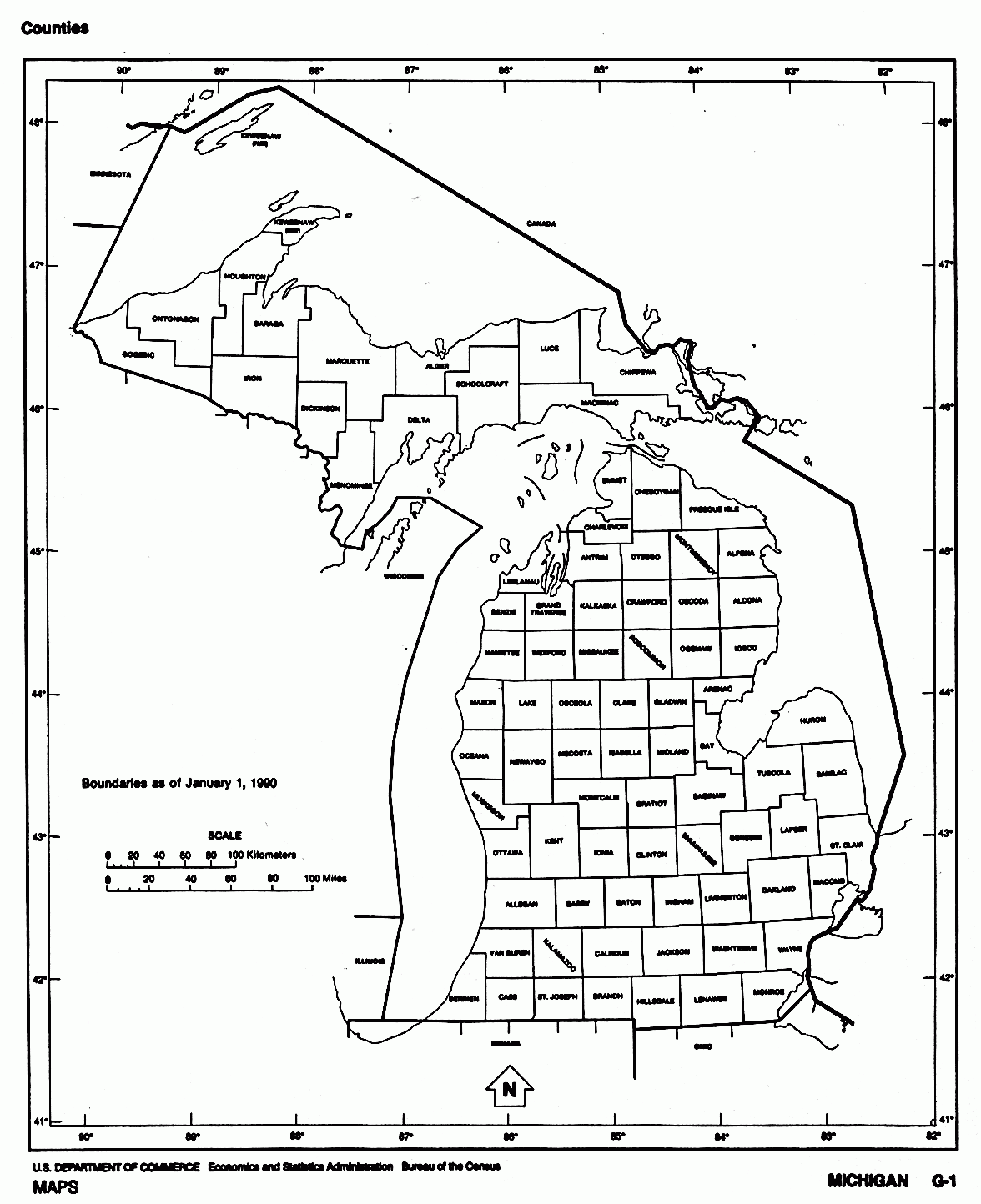 map of michigan printable