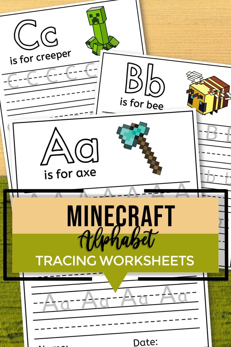 Minecraft Alphabet Tracing Worksheets Minecraft Alphabet Tracing Worksheets