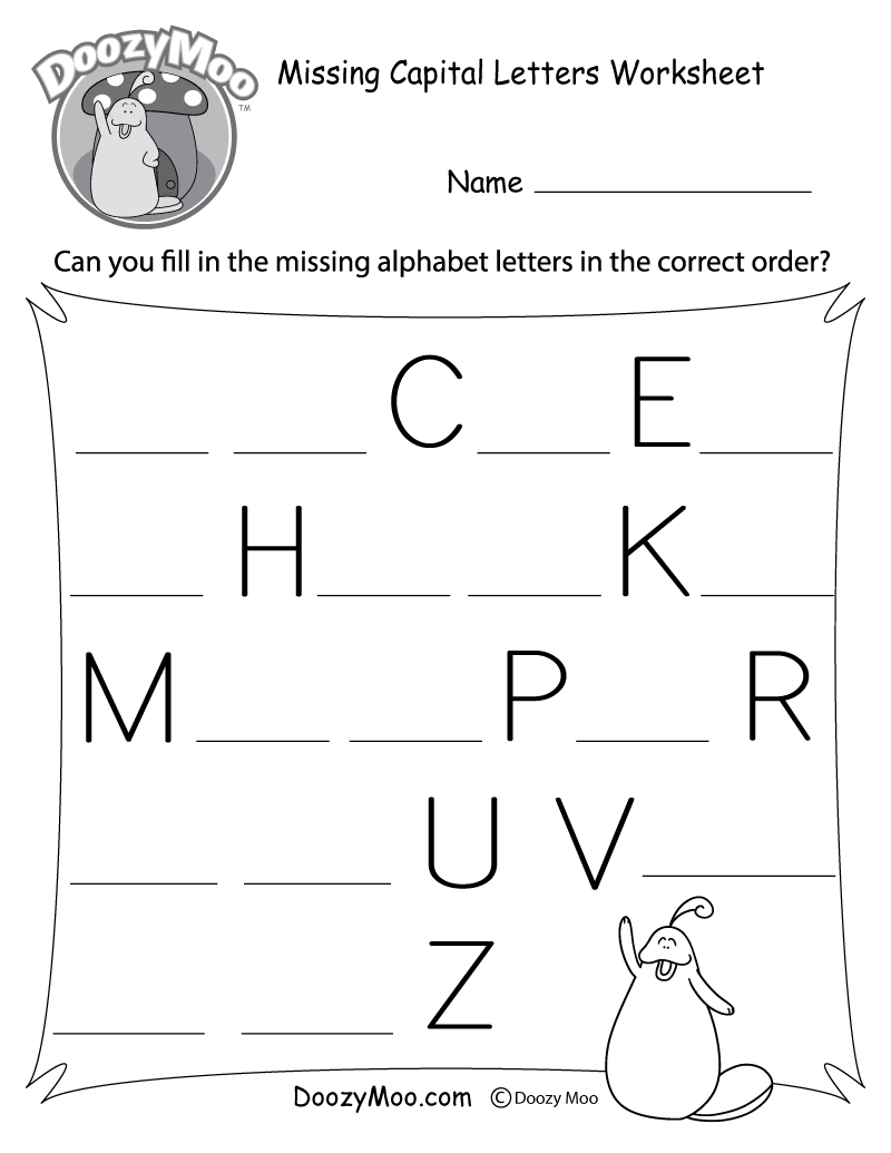 Missing Capital Letters Worksheet Free Printable Doozy Moo