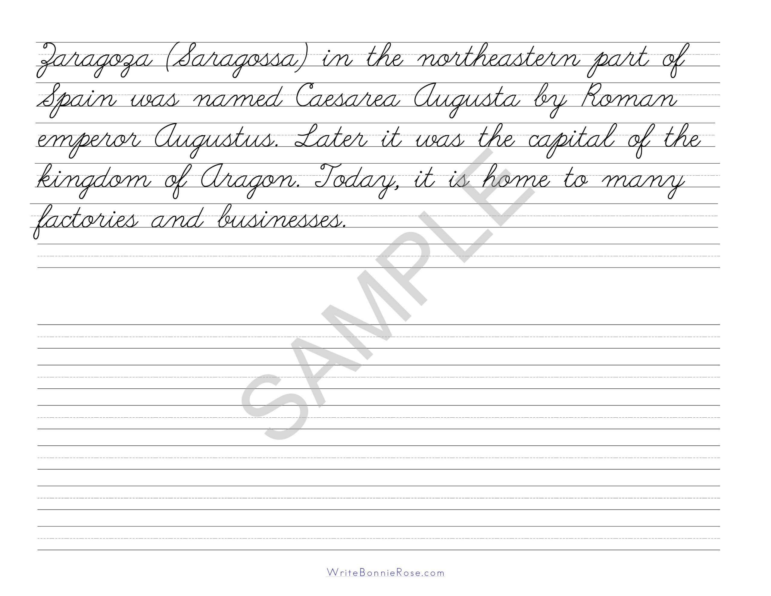 My Book About Spain With Cursive Copywork Made By Teachers