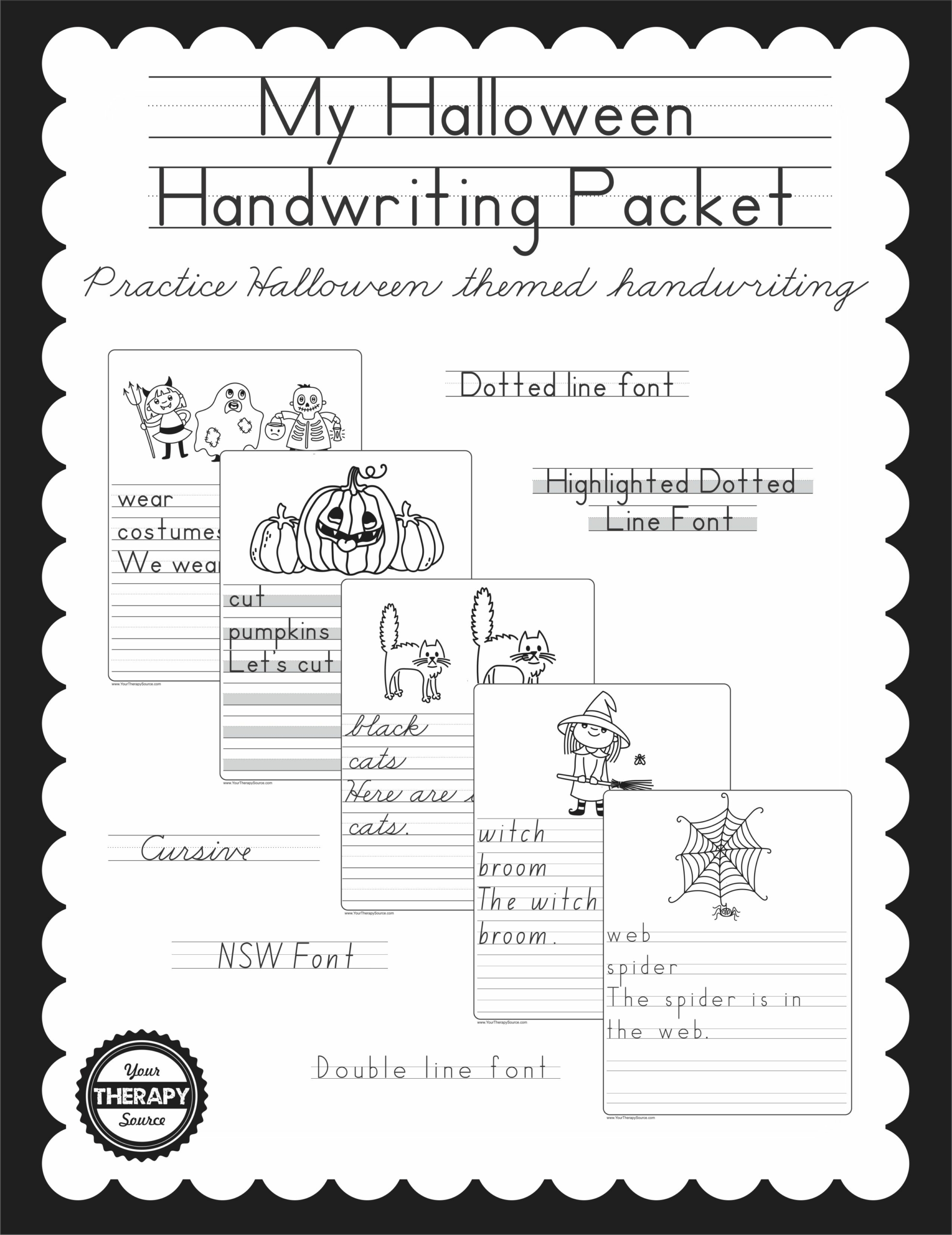 My Halloween Handwriting Packet Your Therapy Source
