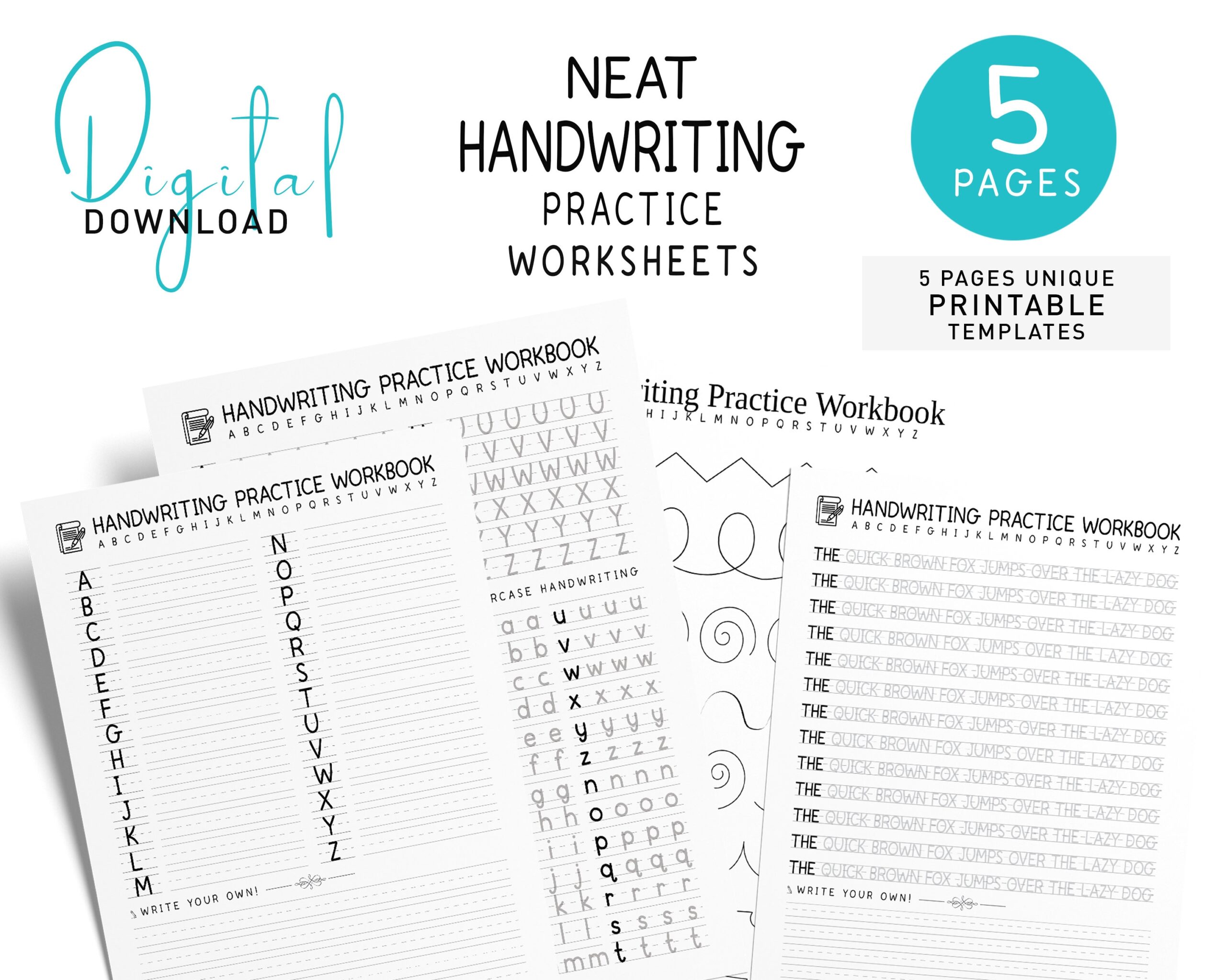 Neat Handwriting Practice Workbook ABC Writing PDF Etsy Israel Neat Handwriting Practice Workbook ABC Writing PDF Etsy Israel