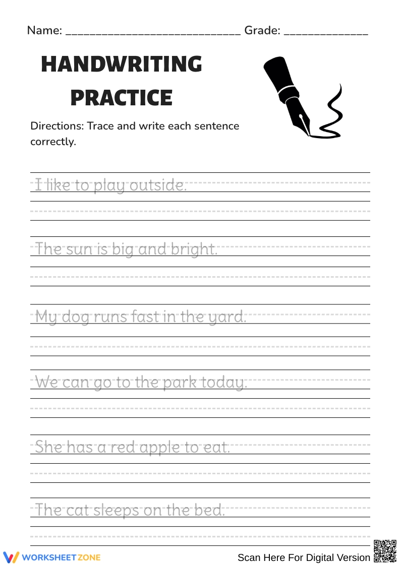 Neat Handwriting Worksheets Printable