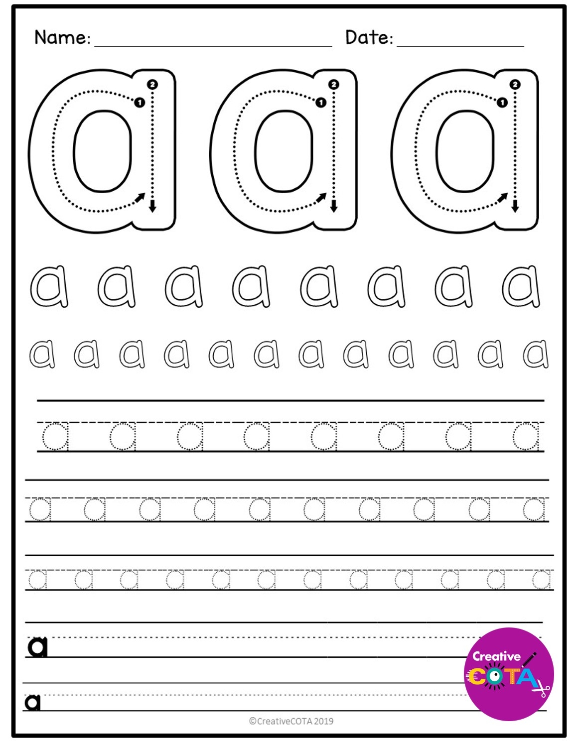 No Prep Handwriting Practice ABC Alphabet Lowercase Tracing Worksheets Made By Teachers