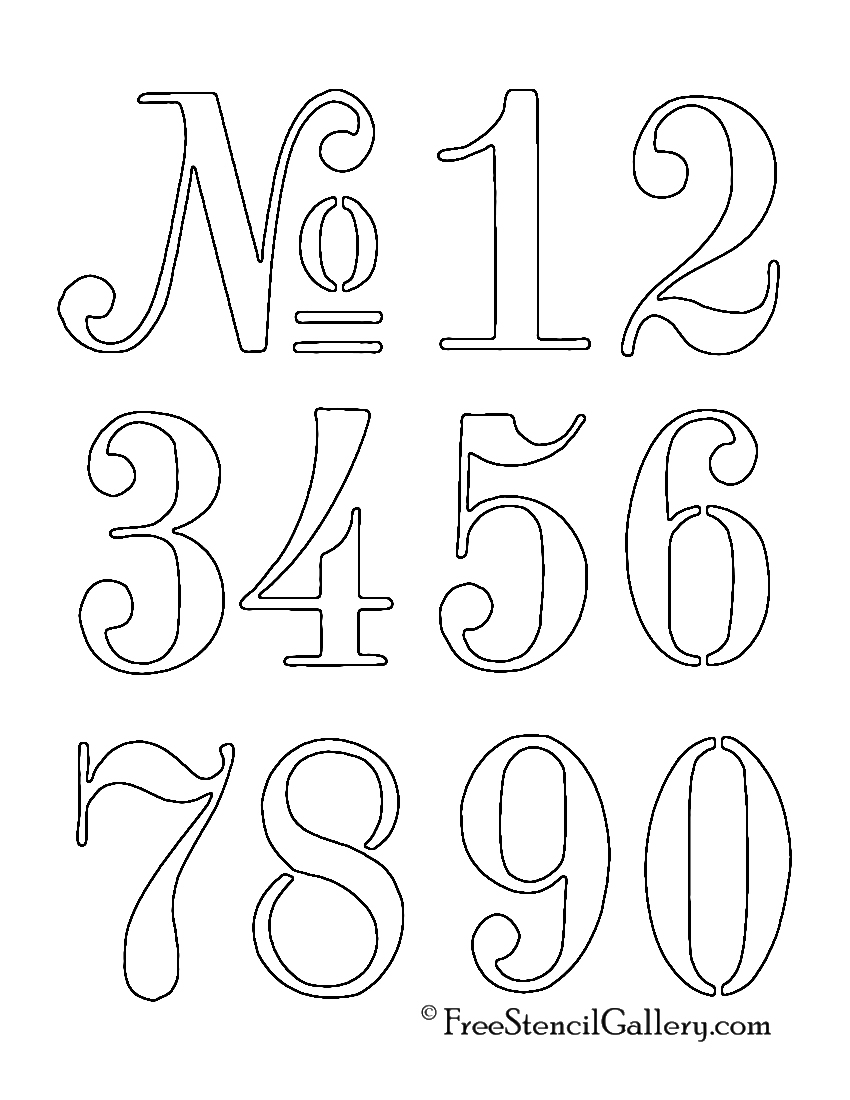 Numbers Stencil Free Stencil Gallery Worksheets Library