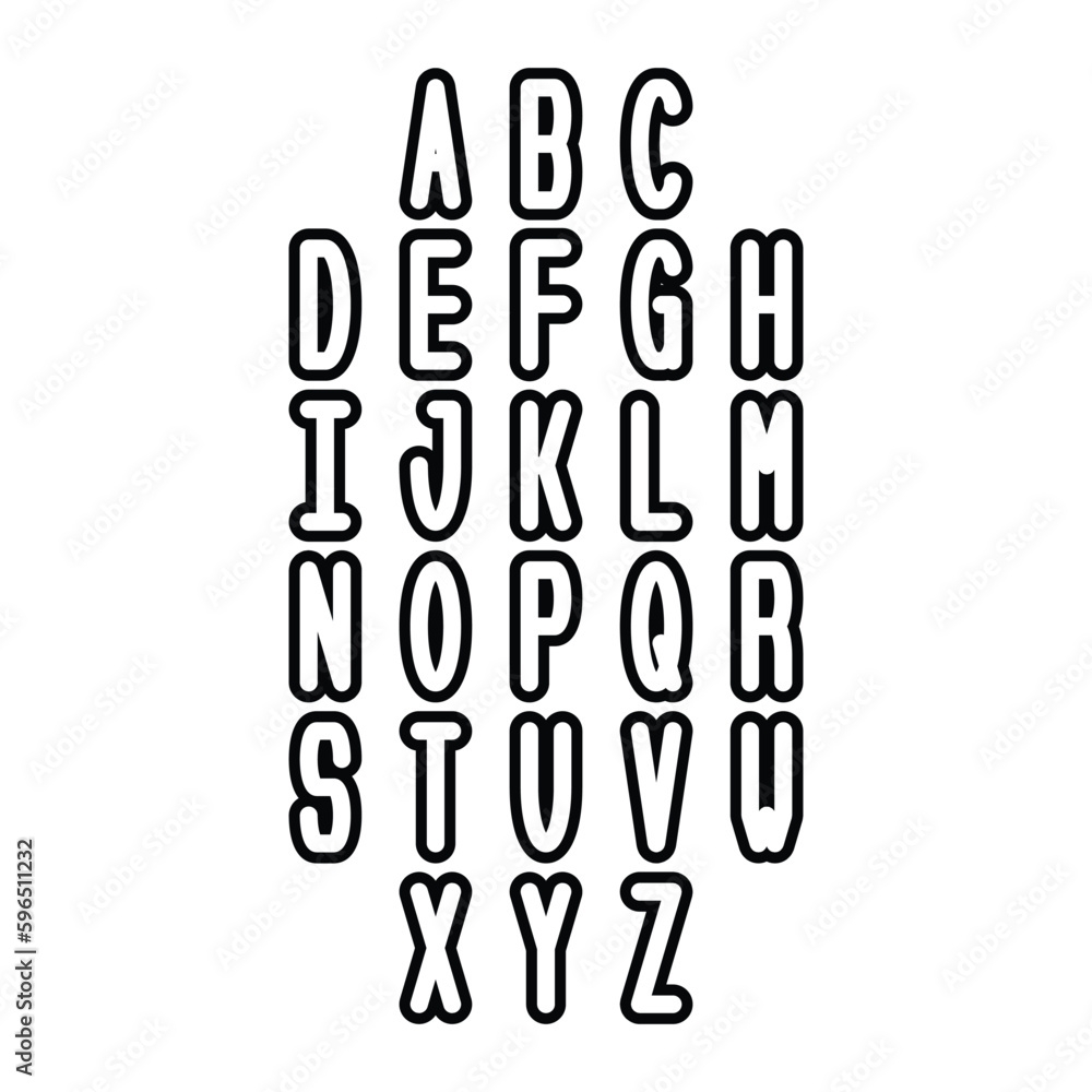 Outline Font And Alphabet Vector Alphabet Letters Stock Vector Adobe Stock