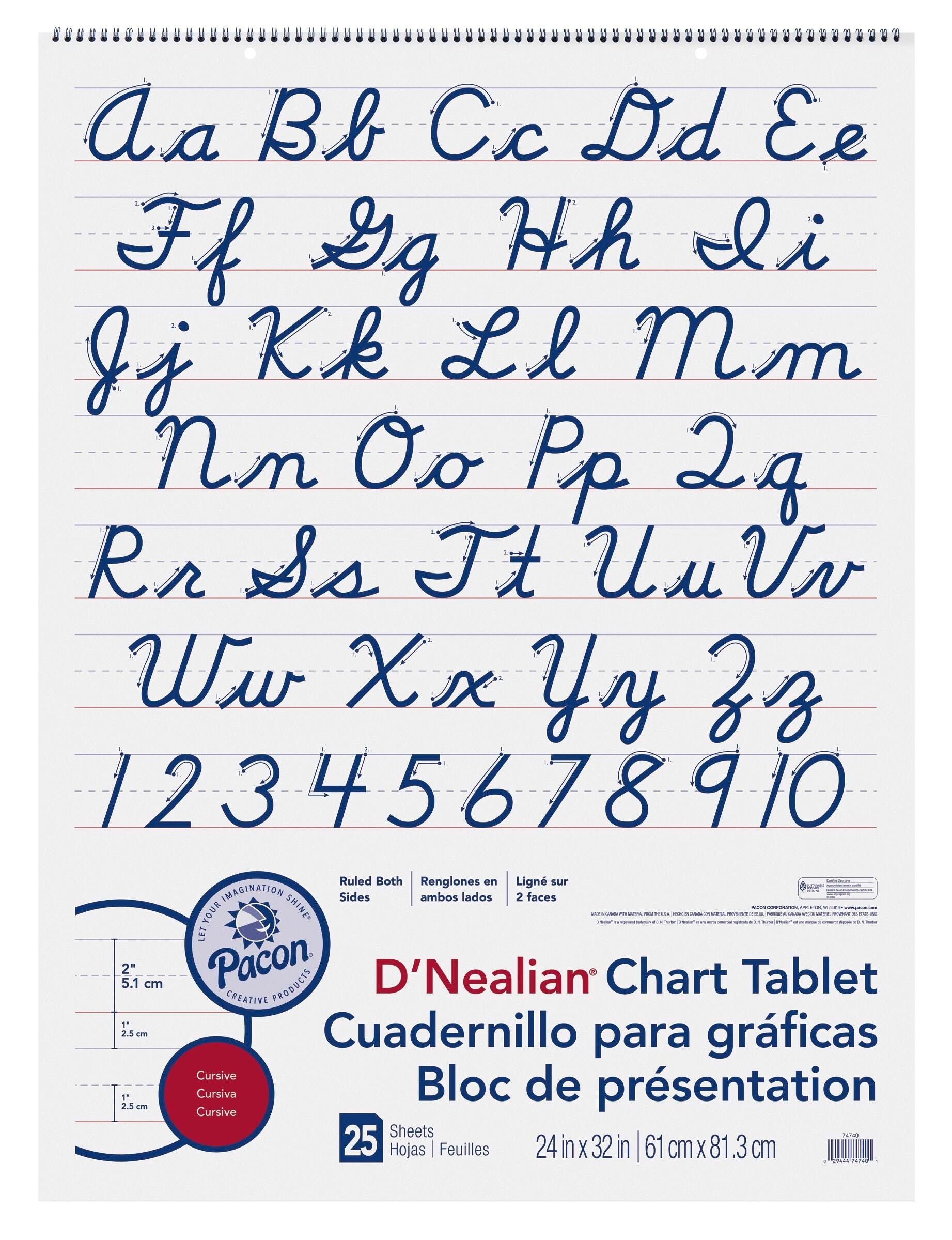 Pacon D Nealian Cursive Chart Tablet 24 X 32 Inches 2 Inch Ruled 25 Sheets Pacon D Nealian Cursive Chart Tablet 24 X 32 Inches 2 Inch Ruled 25 Sheets