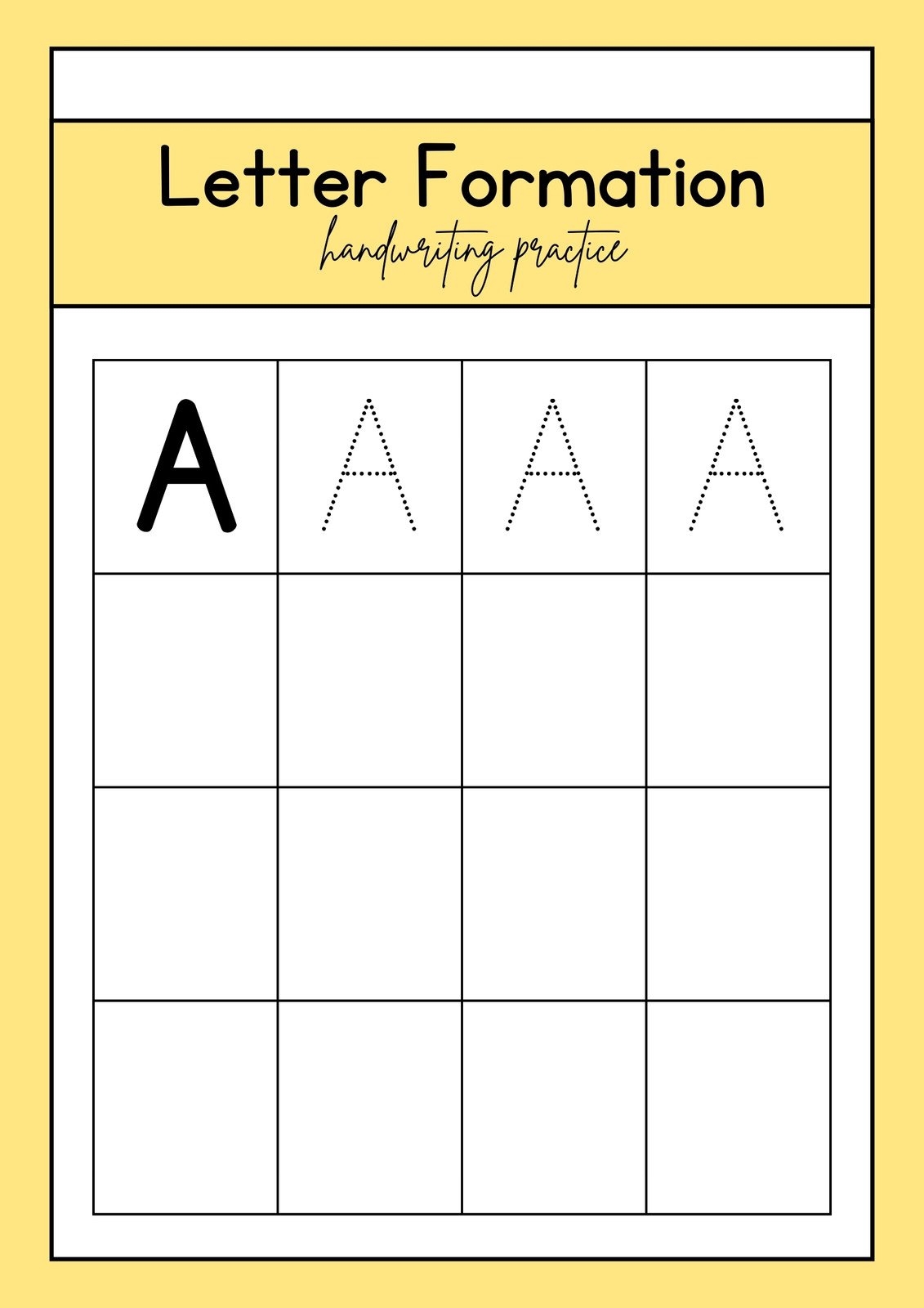 handwriting formation worksheets
