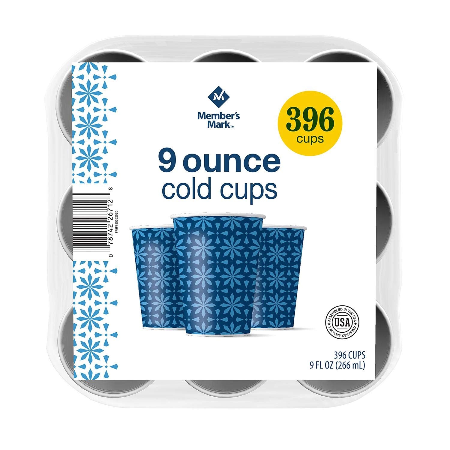 Paper Cups 8 Oz Signature SELECT Cups Paper Cold Designer Blue 9 Ounces Bag 54 Count 9oz Cups