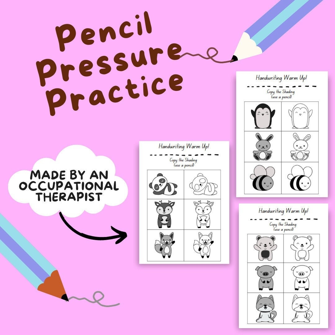 Pencil Pressure Handwriting Warm up Worksheet Occupational Therapy Shading Ready To Print Instant Download school Therapy Printable Etsy