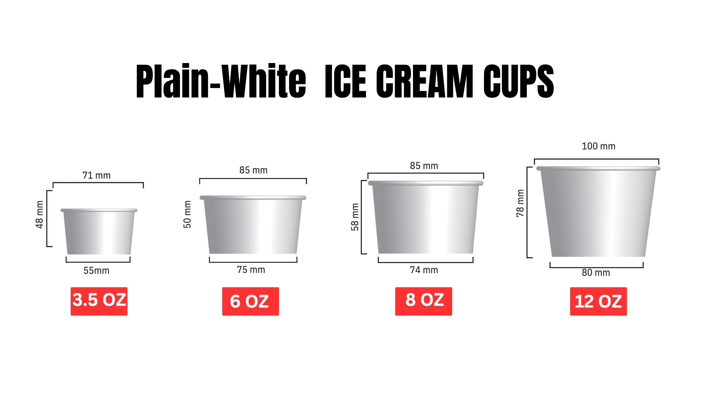 PLAIN WHITE ICE CREAM CUPS GCC PACK LLC