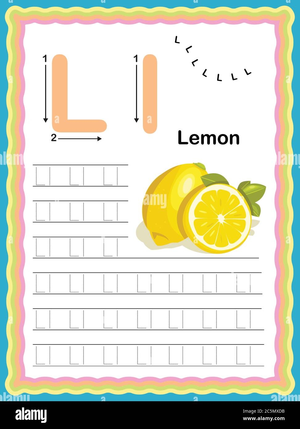 Preschool Colorful Letter L Uppercase And Lowercase Tracing Alphabets Start With Vegetables And Fruits Daily Writing Practice Worksheet Printable A4 Stock Vector Image Art Alamy Preschool Colorful Letter L Uppercase And Lowercase Tracing Alphabets Start With Vegetables And Fruits Daily Writing Practice Worksheet Printable A4 Stock Vector Image Art Alamy