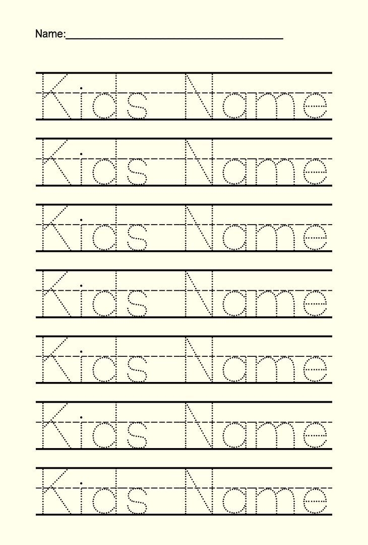 handwriting name worksheets for kindergarten