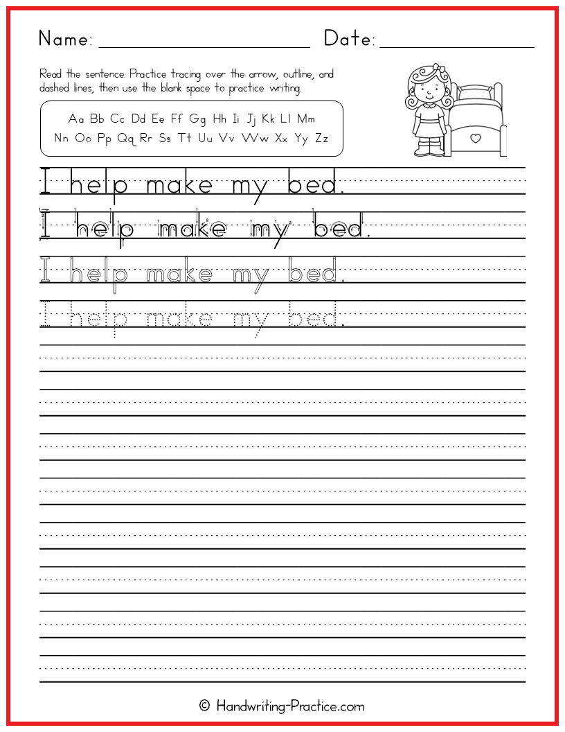 handwriting words worksheets