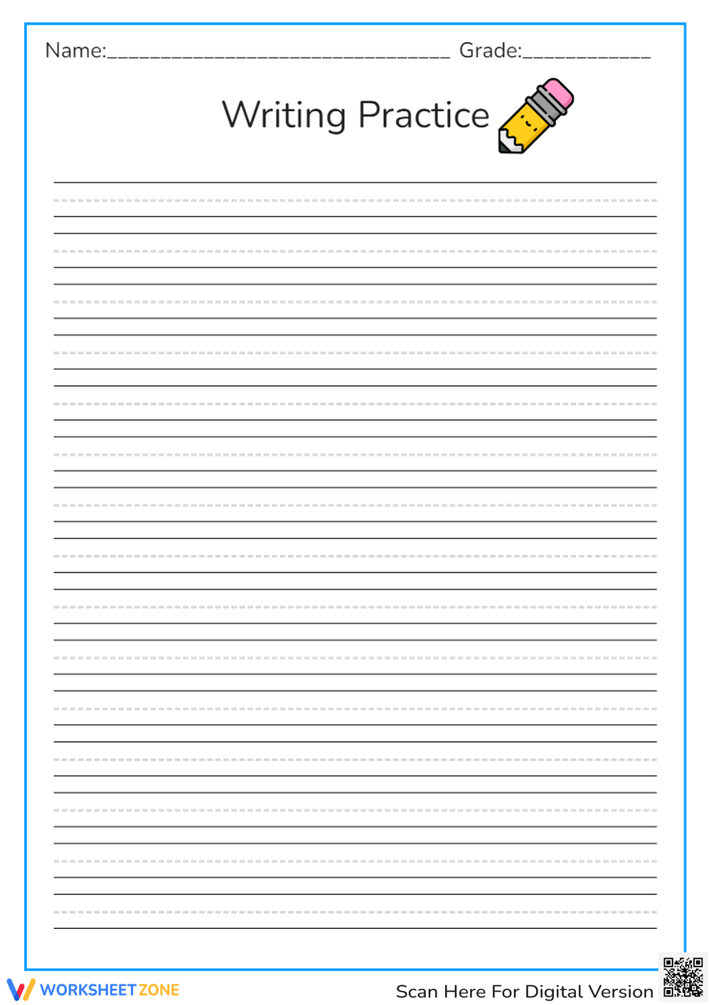 Printable Blank Handwriting Worksheets