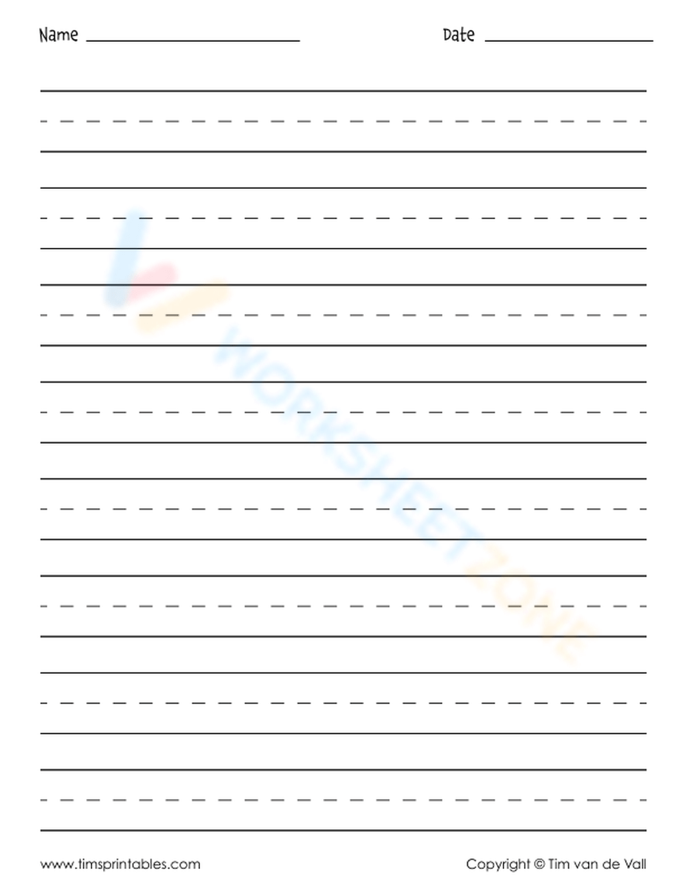 Printable Blank Handwriting Worksheets