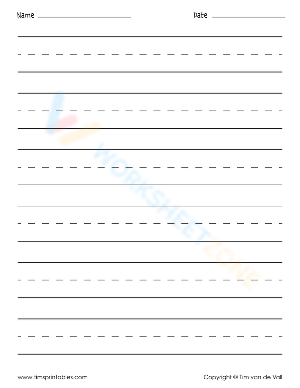 Printable Blank Handwriting Worksheets