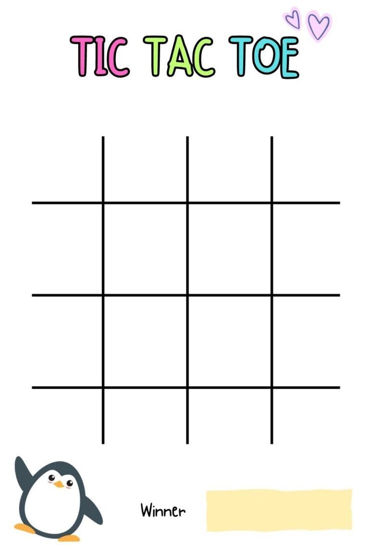 tic tac toe sheet