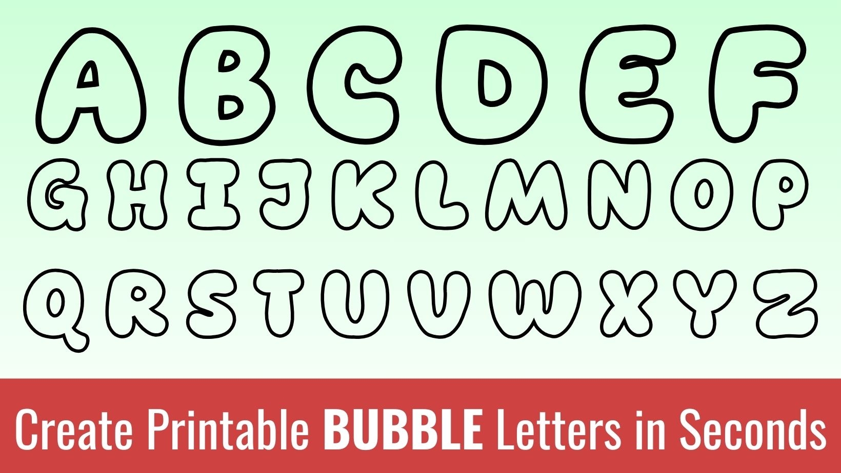 alphabet of bubble letters