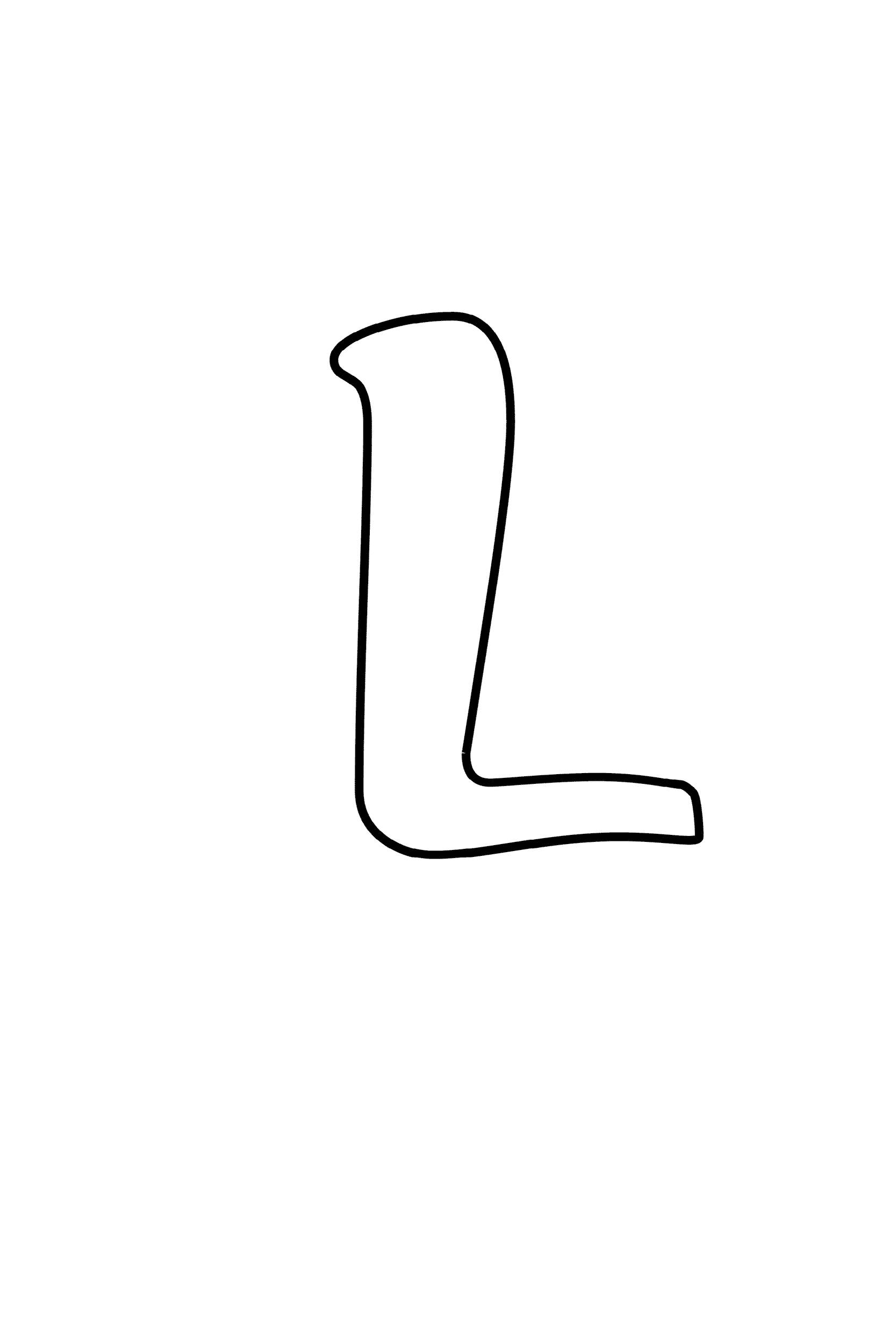 Printable Cursive Bubble Letter L