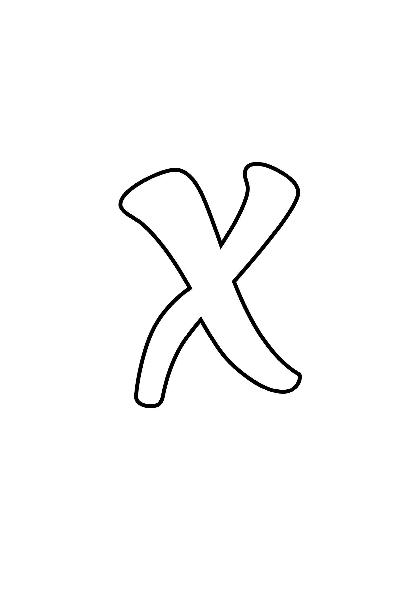 x in bubble letters