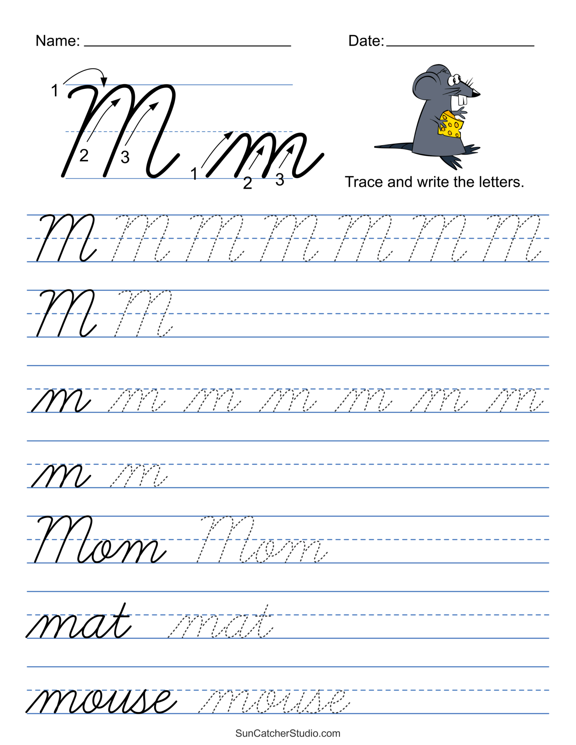 Printable Cursive Handwriting Worksheets Practice Letters Free Printables Lettering SVG Files Tools Apps