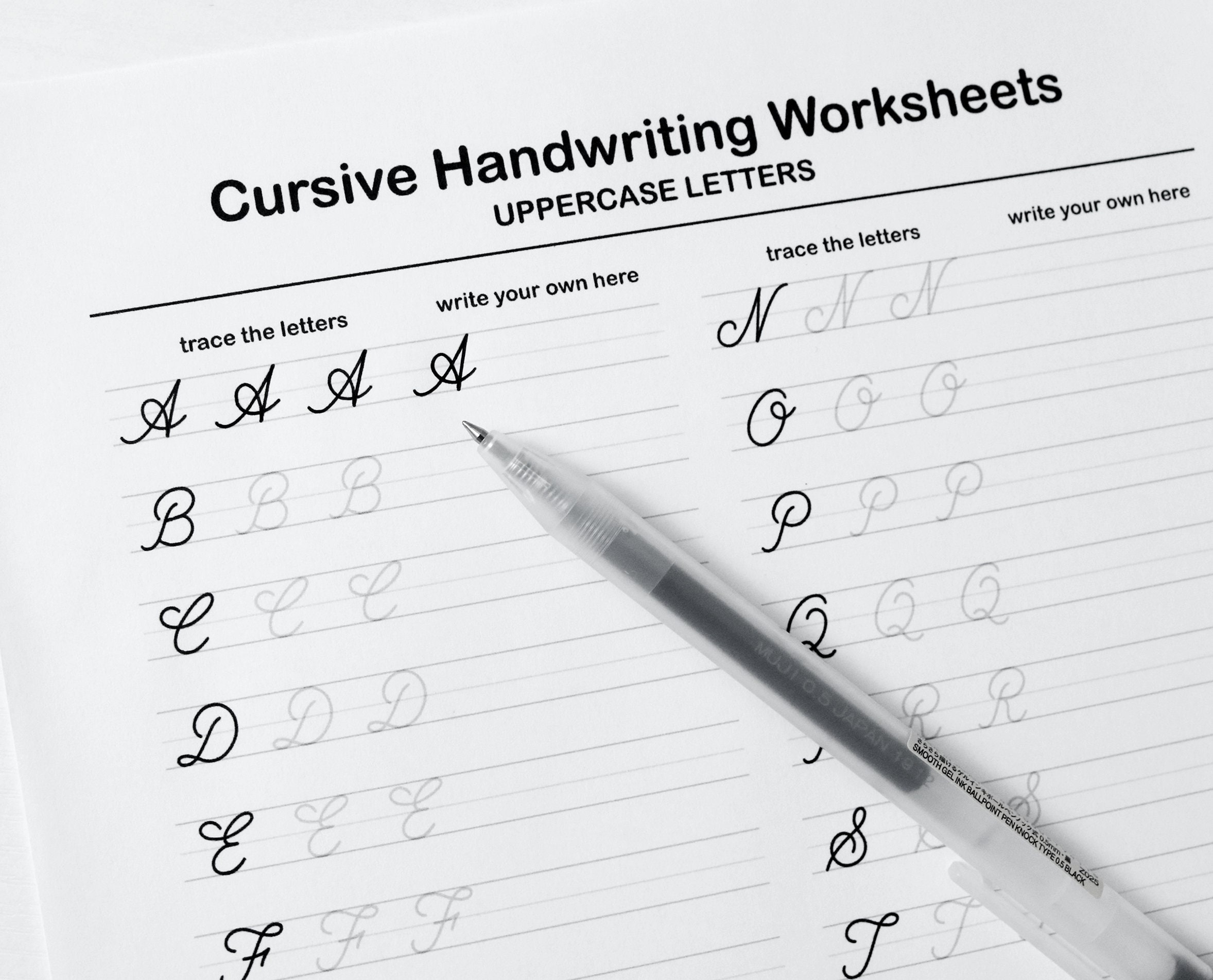 cursive letter handwriting worksheets