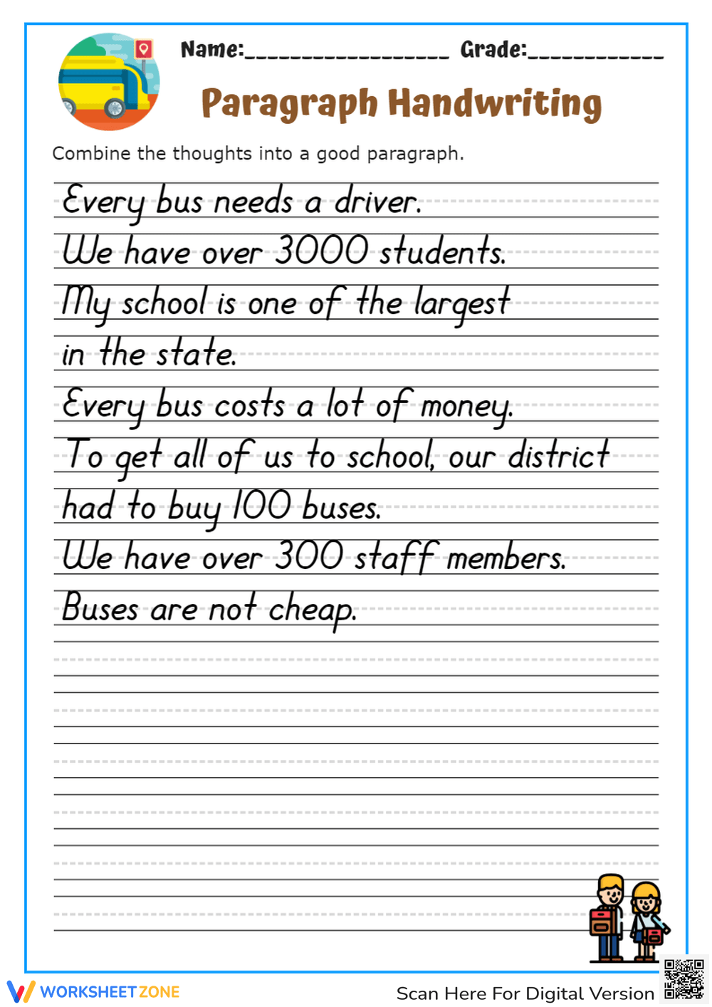 Printable Grade 3 Paragraph Worksheets