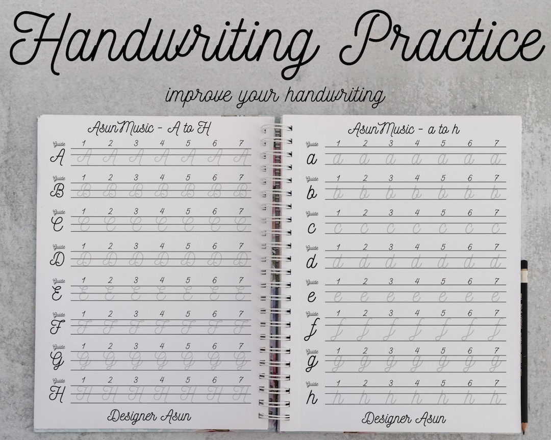 Printable Handwriting Practice Sheets For Adult Cute Handwriting Practice Alphabet Tracing Paper For Adult Traceable Handwriting Guide Etsy