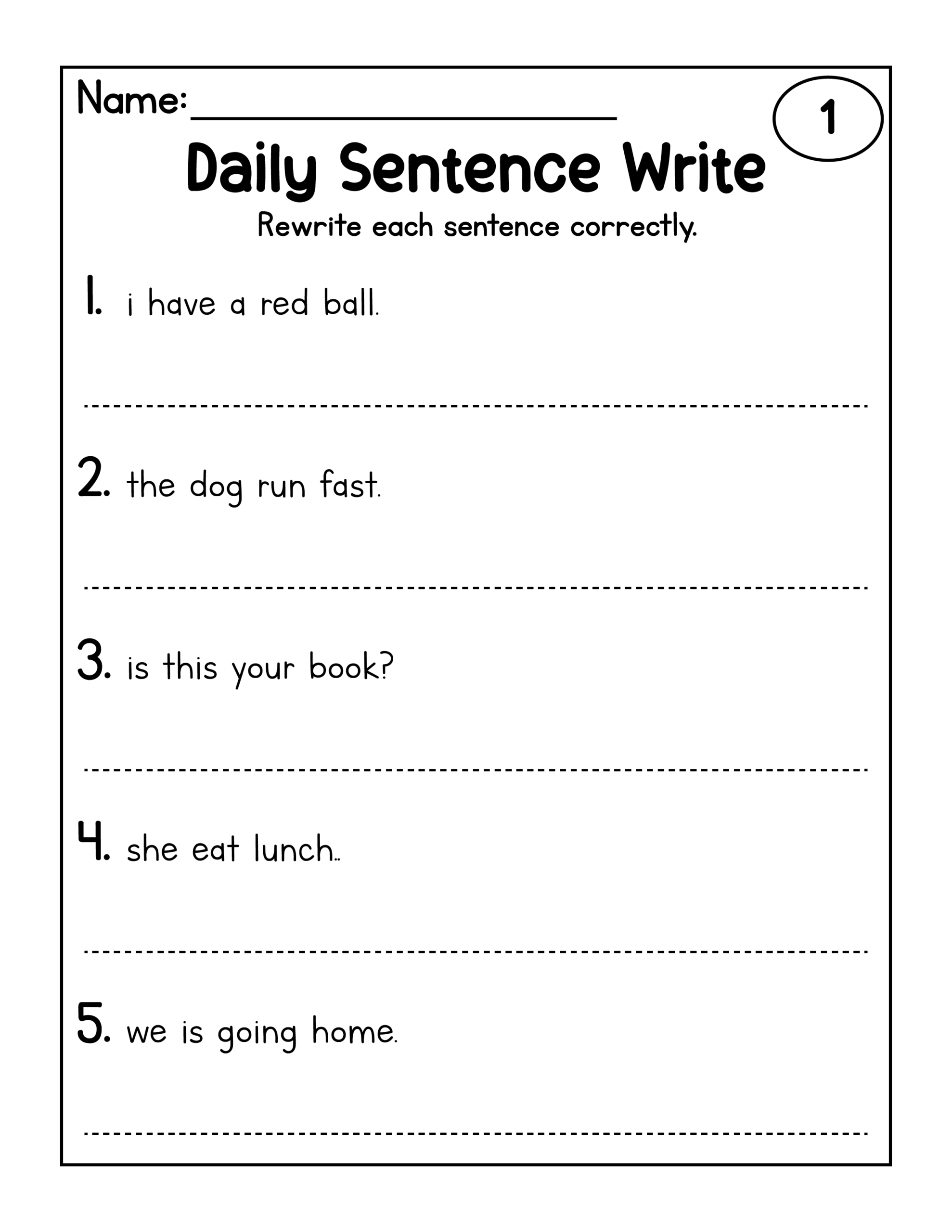 Printable Handwriting Practice Worksheets Teaching Resources